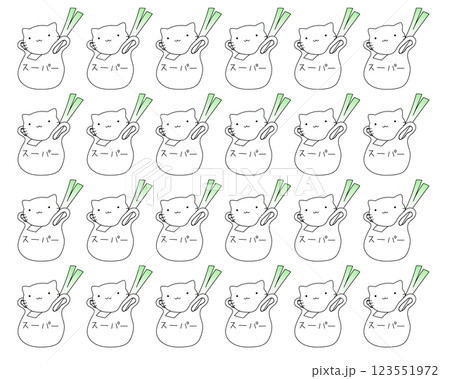 レジ袋とねこ2パターン レジ袋とねこ2パターン 123551972