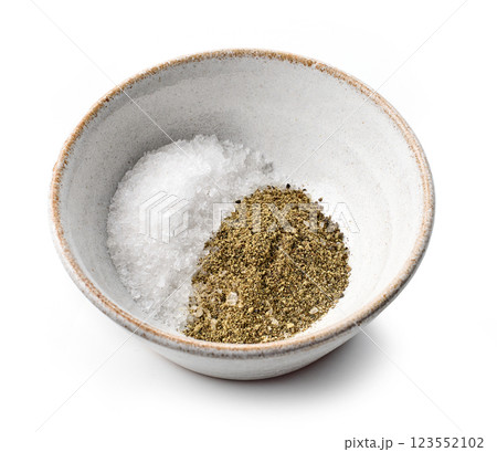 bowl of salt and pepper 123552102