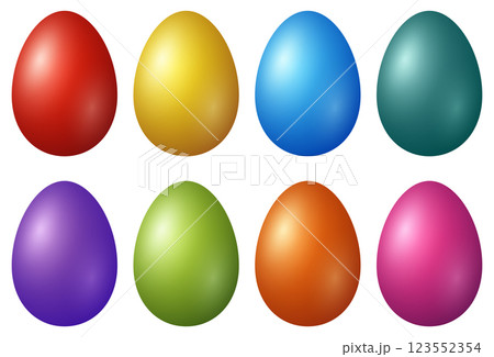 Colorful easter eggs on a white background 123552354