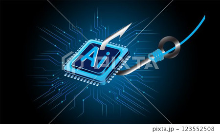 AI Powered phishing Scams. Cybercrime concept. vector illustration AI Powered phishing Scams. Cybercrime concept. vector illustration 123552508