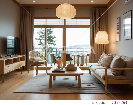 Living room design, Japanese style, living room model 123552643