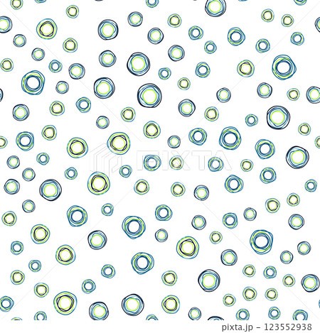 Vibrant Abstract Doodle Circles Seamless Pattern on White Background 123552938
