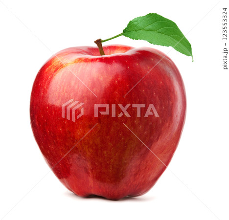 Red apple on white background 123553324