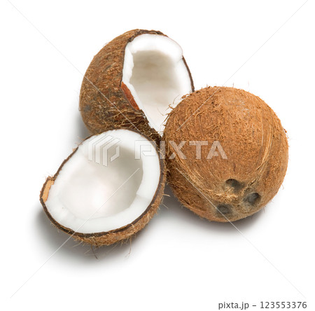 Delicious coconuts on white background Delicious coconuts on white background 123553376