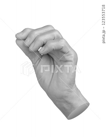 Elderly hand with fingers curled in a delicate pinch gesture, poised as if picking up an object. Elderly hand with fingers curled in a delicate pinch gesture, poised as if picking up an object. 123553718