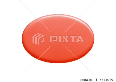 Red 3d vector plaque with oval elliptical shape and polished glow. Glossy speech bubble for messaging design. Shiny button element banner for navigation label or interface frame. Red 3d vector plaque with oval elliptical shape and polished glow. Glossy speech bubble for messaging design. Shiny button element banner for navigation label or interface frame. 123554019