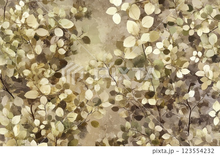 Lilac, beige, olive and green shades abstract floral background 123554232