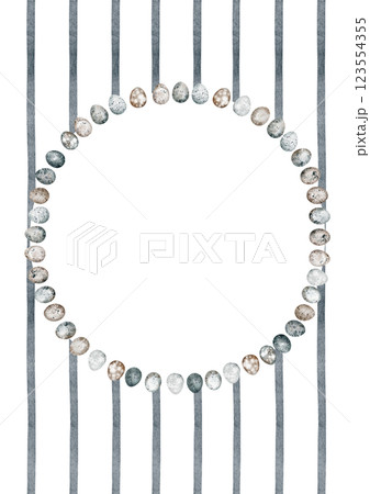 Vintage striped frame with blue lines. Watercolor Easter background with Easter eggs. Rectangular frame for invitations, greeting cards and photo. Vintage striped frame with blue lines. Watercolor Easter background with Easter eggs. Rectangular frame for invitations, greeting cards and photo. 123554355