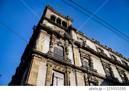 Detail of the beautiful architecture of the historical buildings at Mexico City downtown. Detail of the beautiful architecture of the historical buildings at Mexico City downtown. 123555280