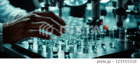 Scientist or doctor performing scientific experiments in a laboratory 123555310
