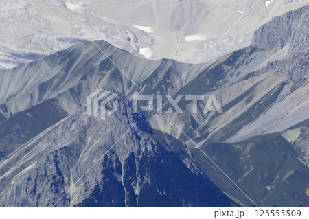 Panoramic view Freyungen mountains from Nordlinger hut on Karwendel Hohenweg, Austria Panoramic view Freyungen mountains from Nordlinger hut on Karwendel Hohenweg, Austria 123555509