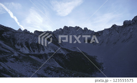 Stempeljoch at Karwendel mountains on Karwendel Hohenweg in Austria Stempeljoch at Karwendel mountains on Karwendel Hohenweg in Austria 123555575