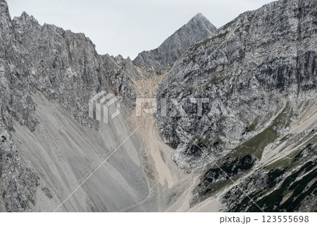 Stempeljoch at Karwendel mountains on Karwendel Hohenweg in Austria Stempeljoch at Karwendel mountains on Karwendel Hohenweg in Austria 123555698