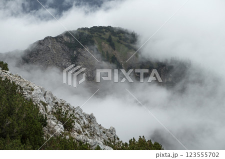 Karwendel mountains on Karwendel Hohenweg in Austria 123555702
