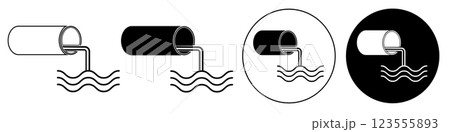 sewage line icon in white and black colors. sewage flat vector icon from sewage collection for web, mobile apps and ui. 123555893