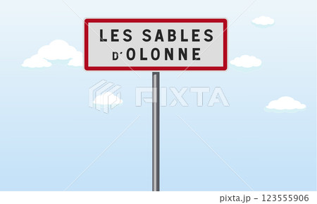 Entrance sign to the town of Les Sables 123555906