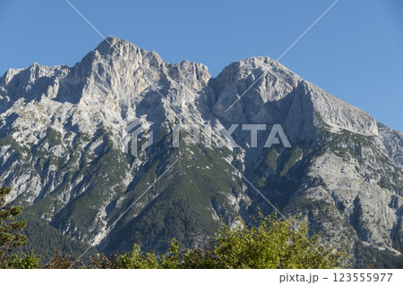 Hiking trail Telfs to Motz in Tyrol, Austria, at Way of St. James Isar Loisach Tiroler Ache Inn 123555977