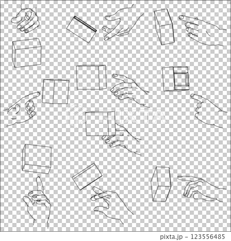 Illustration set of hands pressing buttons Illustration set of hands pressing buttons 123556485