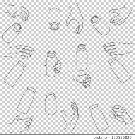 拿著瓶子的手一套 123556829