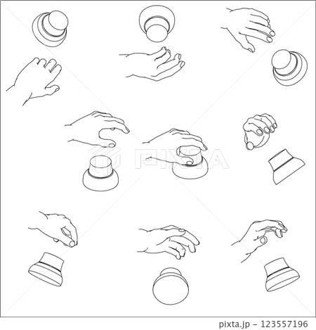 3Dマウスを持つ手のセット 3Dマウスを持つ手のセット 123557196