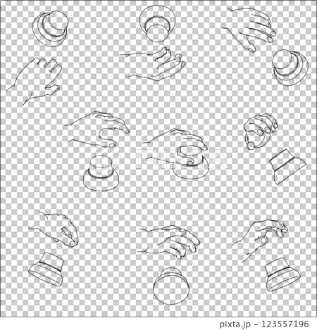 3Dマウスを持つ手のセット 3Dマウスを持つ手のセット 123557196