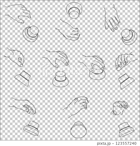 Set of hands holding a 3D mouse Set of hands holding a 3D mouse 123557240