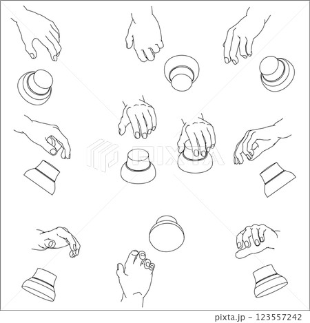 3Dマウスを持つ手のセット 3Dマウスを持つ手のセット 123557242