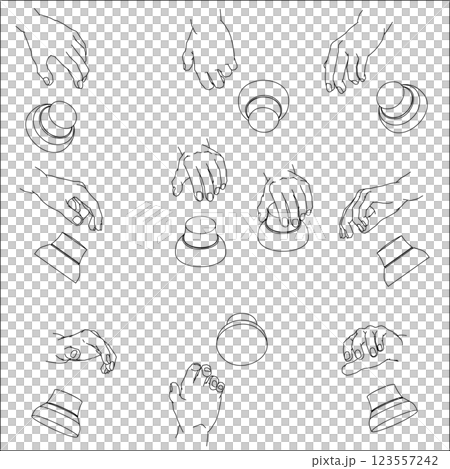 3Dマウスを持つ手のセット 3Dマウスを持つ手のセット 123557242