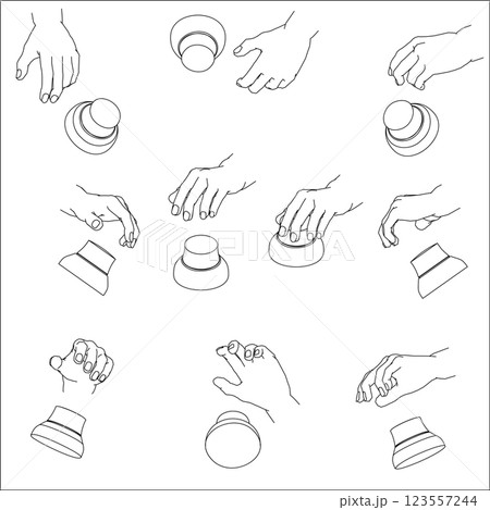 3Dマウスを持つ手のセット 123557244