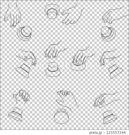 Set of hands holding a 3D mouse 123557244
