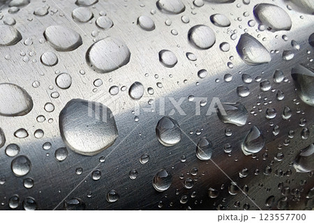 Close-up of a Stainless Steel Pipe With Delicate Water Droplets Reflecting Light Close-up of a Stainless Steel Pipe With Delicate Water Droplets Reflecting Light 123557700