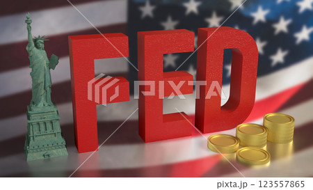 The Statue of Liberty and text for Business concept 3d Rendering. 123557865
