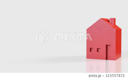 The Red House  for property or real estate  concept 3d Rendering. 123557872