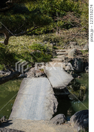 東京都清澄庭園石橋 東京都清澄庭園石橋 123558274