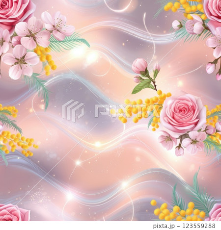 花柄イラストの背景画像 123559288