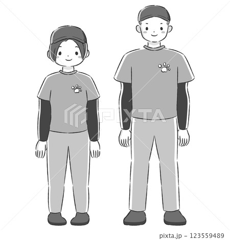 動物に関わる職業の男女イラストセット 123559489