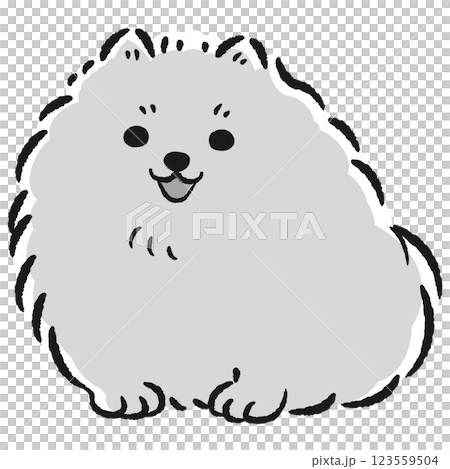 一隻坐著的狗的手繪插圖 123559504