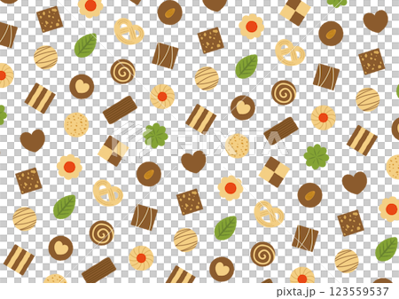 Illustration of cookie patterns such as hearts and riffle_white 123559537