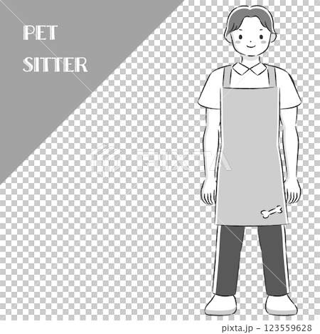 從事與動物相關職業的男子的插圖 123559628