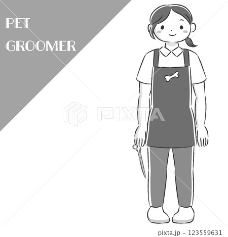 ペットトリマーの女性のイラスト 123559631