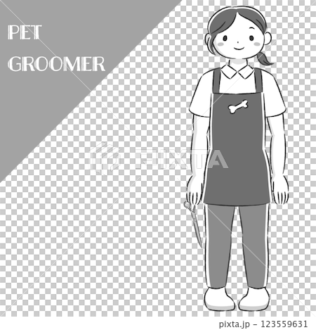 ペットトリマーの女性のイラスト 123559631