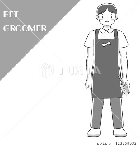 ペットトリマーの男性のイラスト 123559632