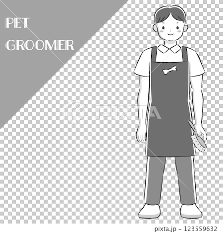 ペットトリマーの男性のイラスト 123559632