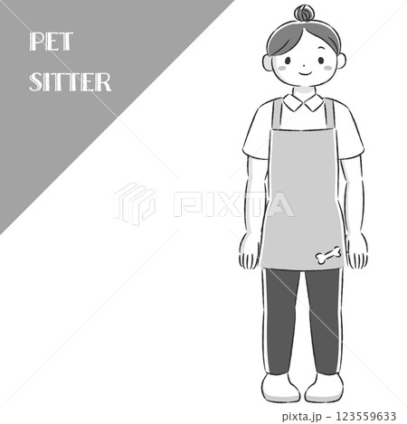 動物に関わる職業の女性のイラスト 123559633