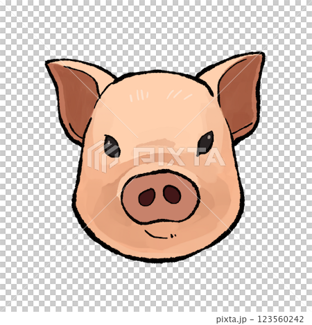 豬臉的插圖 豬臉的插圖 123560242