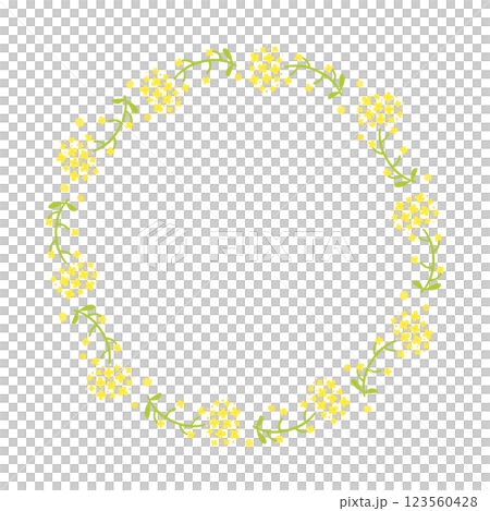 Watercolor rape blossom background frame illustration 123560428
