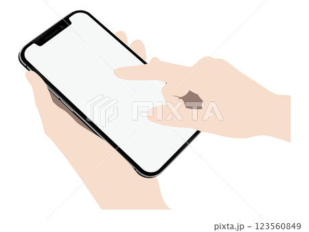 スマートフォンを操作する手 123560849