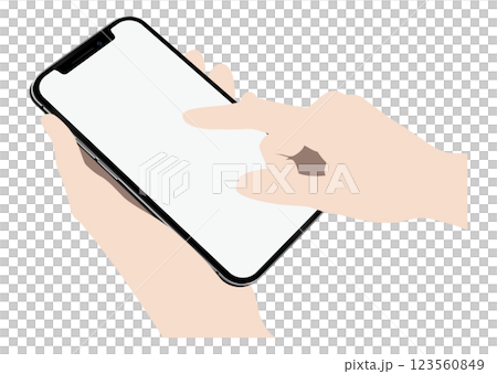 スマートフォンを操作する手 123560849