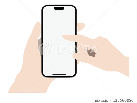 スマートフォンを操作する手 123560850