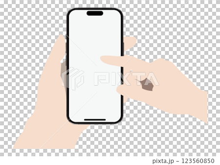 スマートフォンを操作する手 123560850